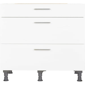 nobilia Küchen-Unterschrank UA90, Alpinweiß 90cm mit 1 Schublade und 2 Auszügen 22024