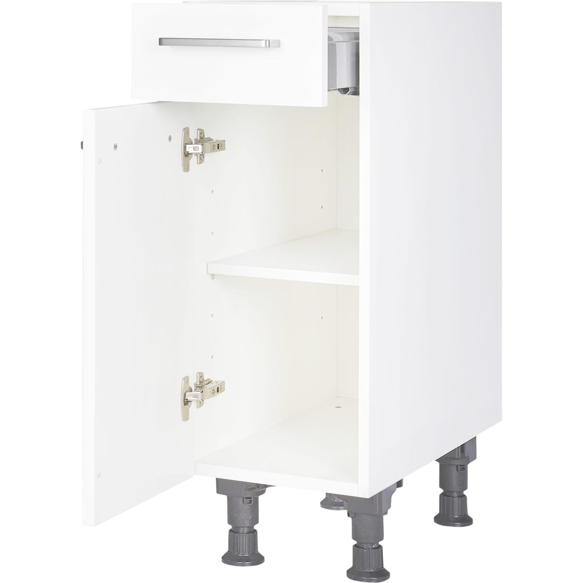 nobilia Küchen-Unterschrank US30  Weiß mit Schublade 30cm, 1 Einlegeboden, Anschlag links