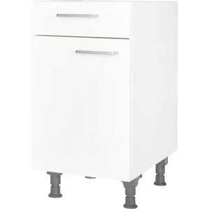 nobilia Küchen-Unterschrank US45  Weiß mit Schublade 45cm, 1 Einlegeboden, Anschlag links