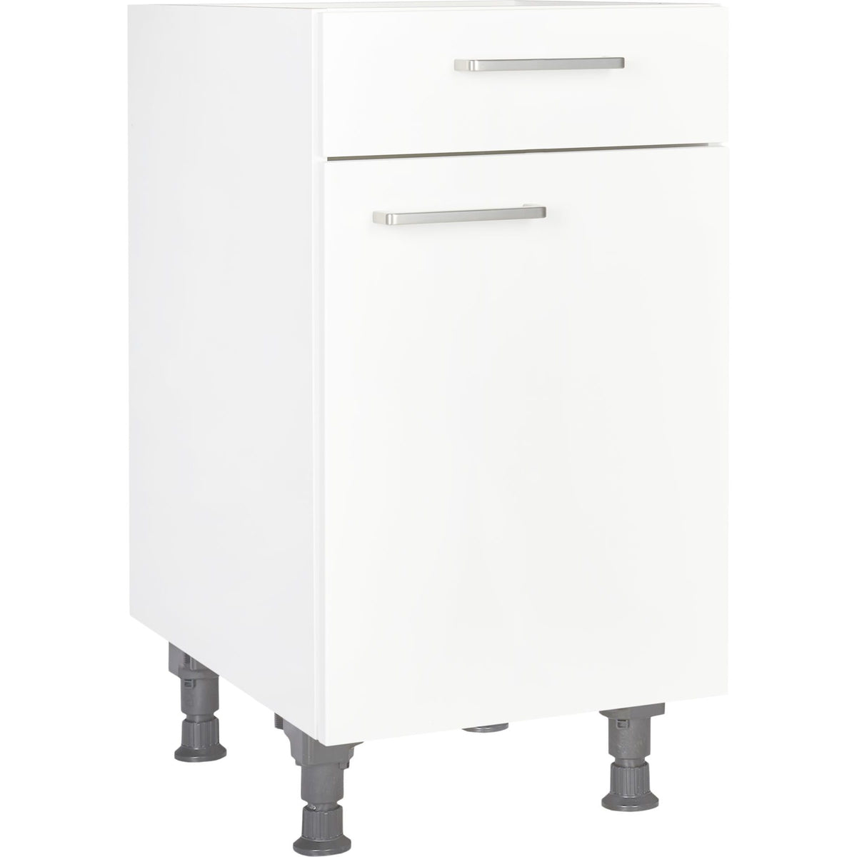 nobilia Küchen-Unterschrank US45  Weiß mit Schublade 45cm, 1 Einlegeboden, Anschlag rechts