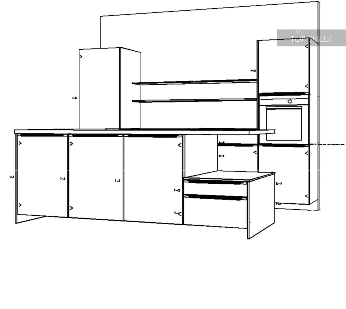 nobilia kitchen unit with kitchen island Riva 839 concrete terragrau handleless 300 + 300 cm configurable -