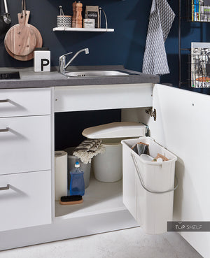 nobilia Miniküche Bremerhaven mit Einbauspüle und Einbau-Abfallsammler im Spülenunterschrank