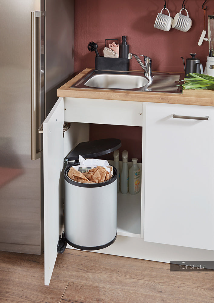 nobilia Miniküche Dresden 210 cm Singleküche mit Spülenschrank mit Abfalleimer Mülleimer