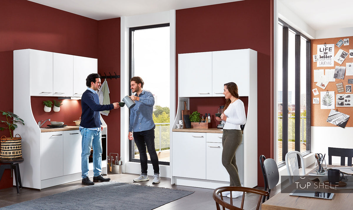 nobilia Singleküche Büroküche  seitlichen Design-Wangen für freistehende Küchenblöcke Küchenzeilen