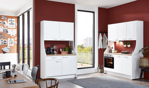 nobilia Singleküche Büroküche komplett mit E-Geräten im Weiß