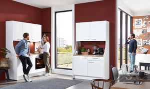 nobilia Singleküche Miniküche komplett mit E-Geräten in Weiß