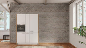 nobilia Speisekammer Offenburg 150 cm Alpinweiß matt Eiche Provence mit Backofen