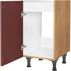 nobilia Spülenschrank SPUD45 45 cm Dunkel Rot Rostrot Ultra Matt 963 Easytouch 945