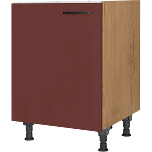 nobilia Spülenschrank SPUD60 60 cm Dunkel Rot Rostrot Ultra Matt 963 Easytouch 945