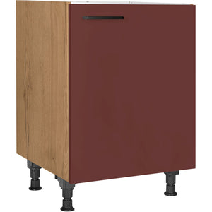 nobilia Spülenschrank SPUD60 60 cm Dunkel Rot Rostrot Ultra Matt 963 Easytouch 945