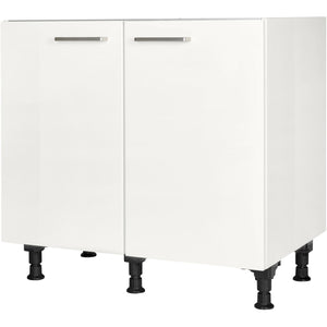 nobilia Spülenschrank SPUD90 90 cm Alpin Weiss Hoch Glanz 503 Flash 648