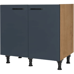 nobilia Spülenschrank SPUD90 90 cm Dunkel Blau Fjordblau Ultra Matt 966 Easytouch 945