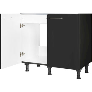 nobilia Spülenschrank SPUD90 90 cm Schwarz super matt 340 Touch 317