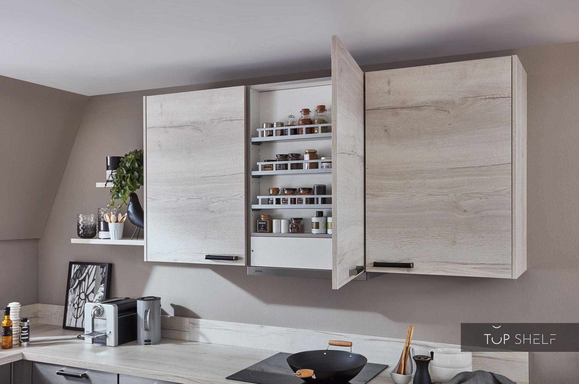 nobilia U-Küche Inox 216 Lacklaminat Stahl gebürstet Nachbildung 240x345x240cm konfigurierbar mit E-Geräte