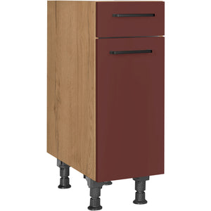 nobilia Unterschrank US30 30 cm Dunkel Rot Rostrot Ultra Matt 963 Easytouch 945