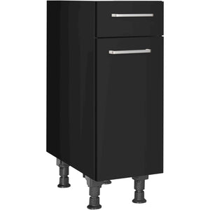 nobilia Unterschrank US30 30 cm Schwarz super matt 340 Touch 317