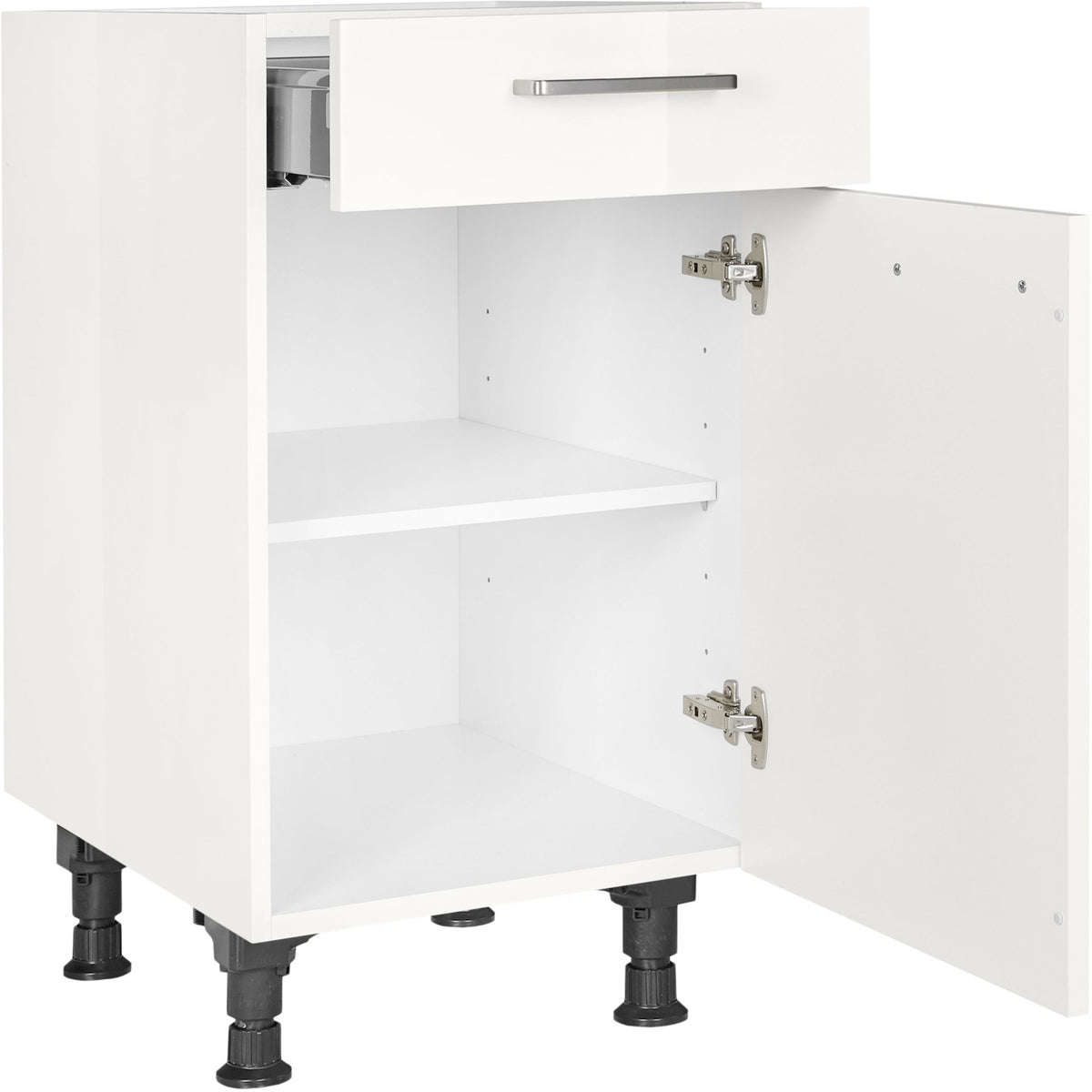 nobilia Unterschrank US45 45 cm Alpin Weiss Hoch Glanz 503 Flash 648