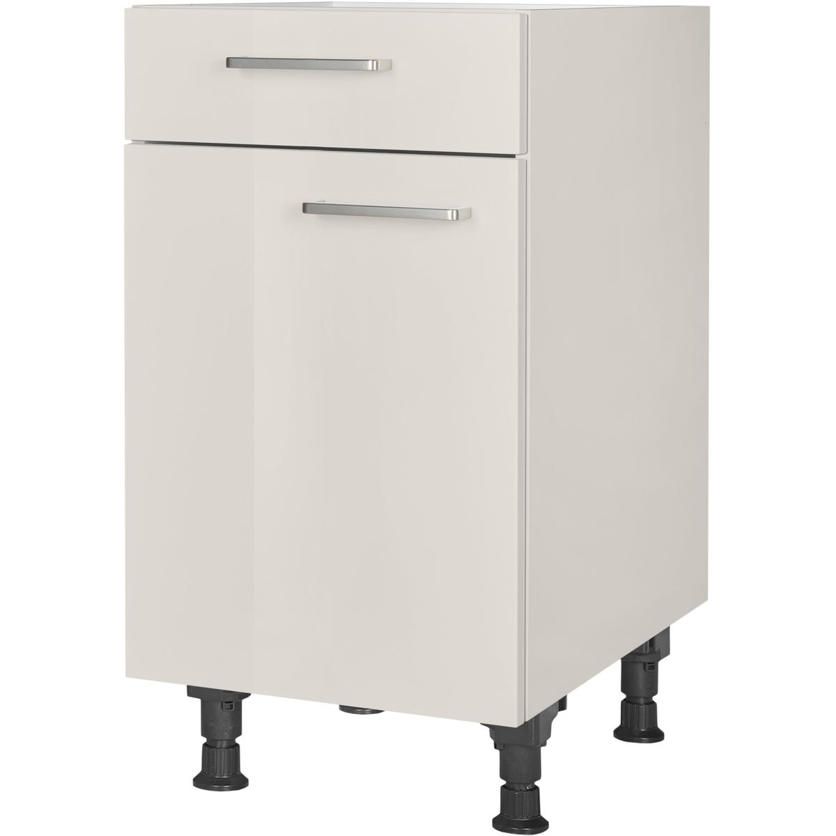 nobilia Unterschrank US45 45 cm Hell Grau Seiden grau Hoch Glanz 455 Flash 648