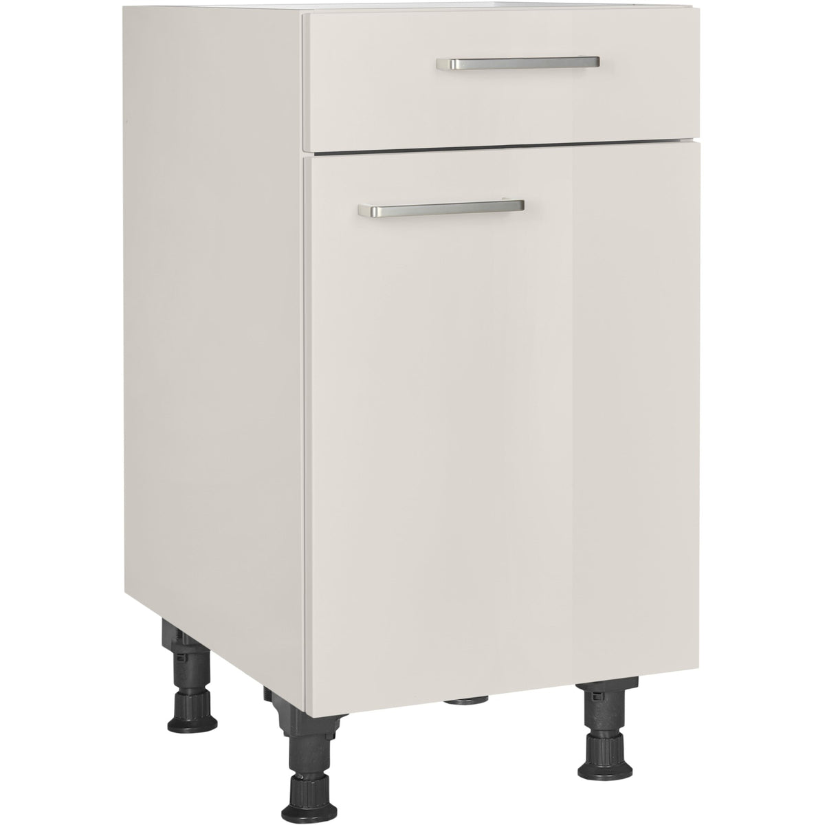 nobilia Unterschrank US45 45 cm Hell Grau Seiden grau Hoch Glanz 455 Flash 648