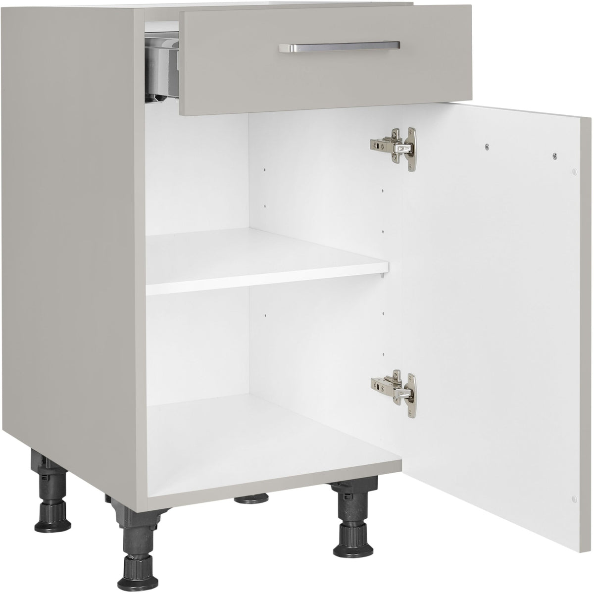 nobilia Unterschrank US45 45 cm Hellgrau Stein grau super matt 341 Touch 317