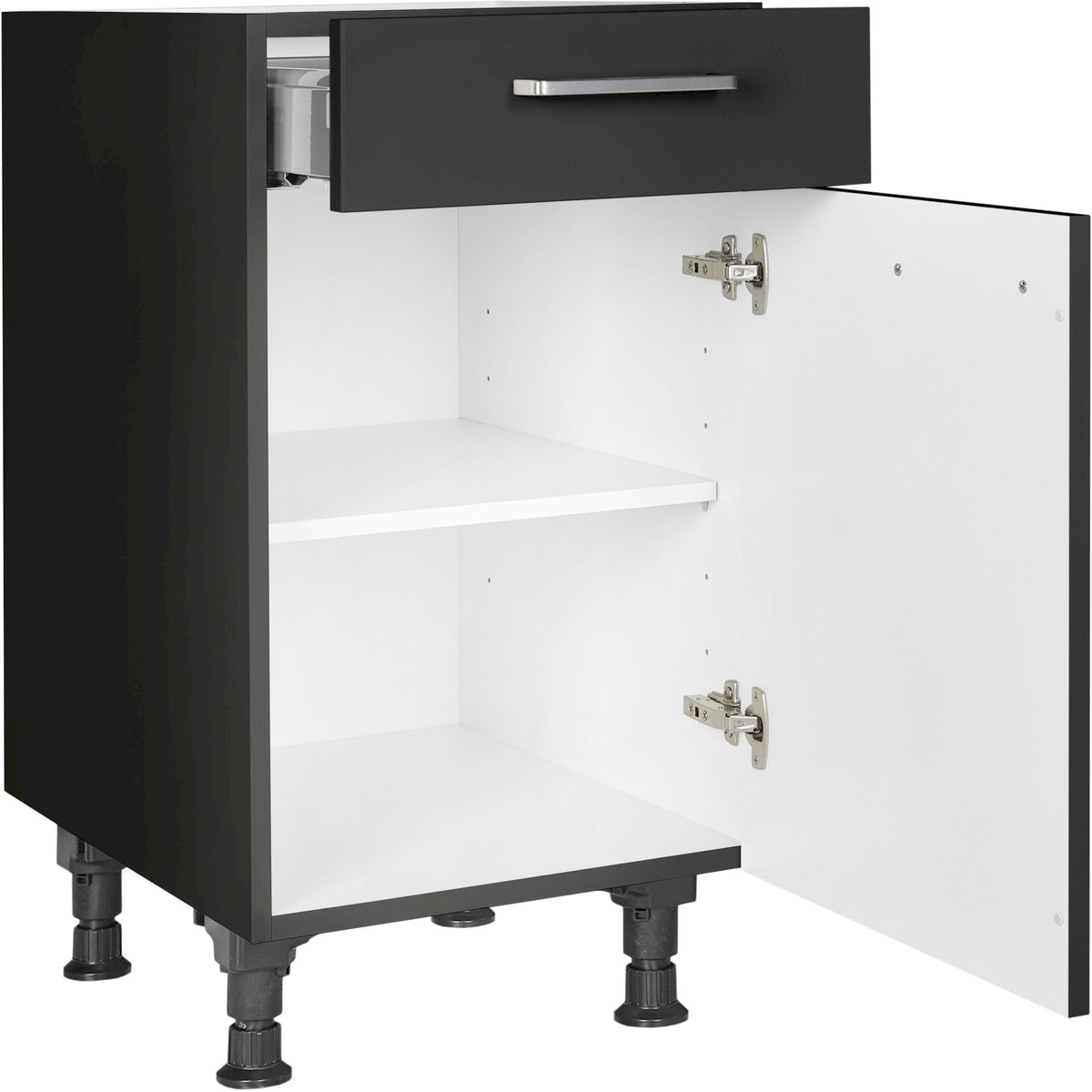 nobilia Unterschrank US45 45 cm Schwarz super matt 340 Touch 317