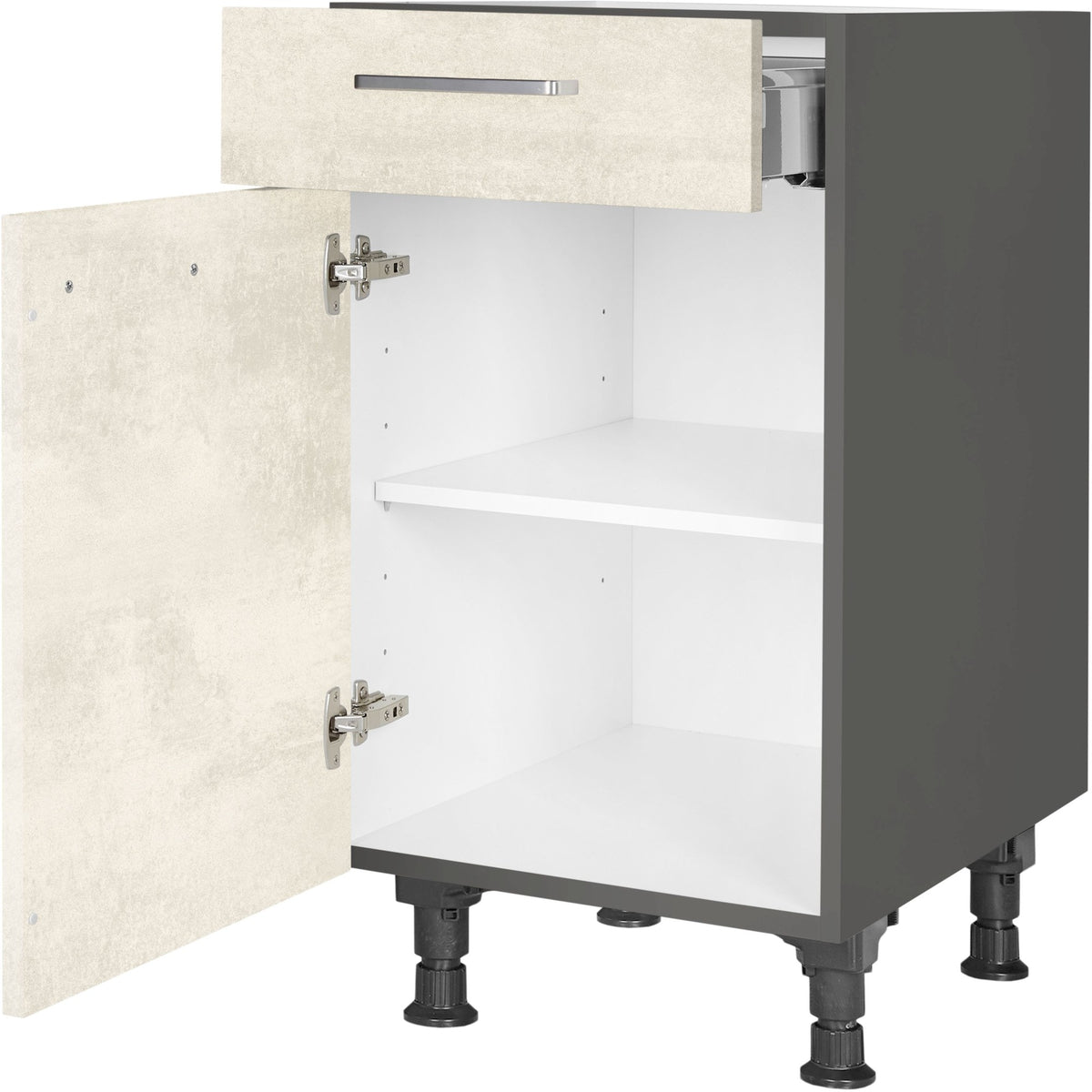 nobilia Unterschrank US45 45 cm Weiss Beton Grau Beige 891 Riva 371
