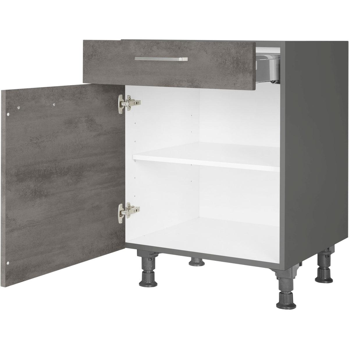 nobilia Unterschrank US60 60 cm Beton Schiefergrau Dunkel Anthrazit 889 Riva 371