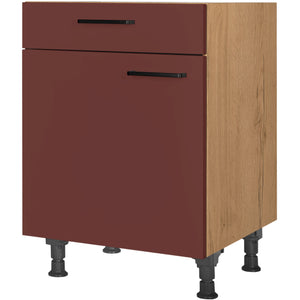 nobilia Unterschrank US60 60 cm Dunkel Rot Rostrot Ultra Matt 963 Easytouch 945