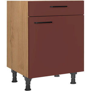 nobilia Unterschrank US60 60 cm Dunkel Rot Rostrot Ultra Matt 963 Easytouch 945