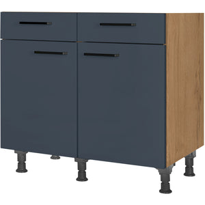 nobilia Unterschrank US90 90 cm Dunkel Blau Fjordblau Ultra Matt 966 Easytouch 945