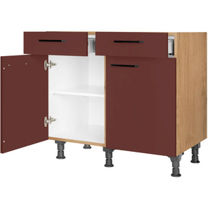 nobilia Unterschrank US90 90 cm Dunkel Rot Rostrot Ultra Matt 963 Easytouch 945