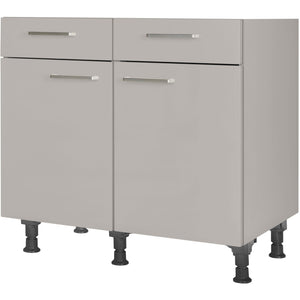 nobilia Unterschrank US90 90 cm Hellgrau Stein grau super matt 341 Touch 317