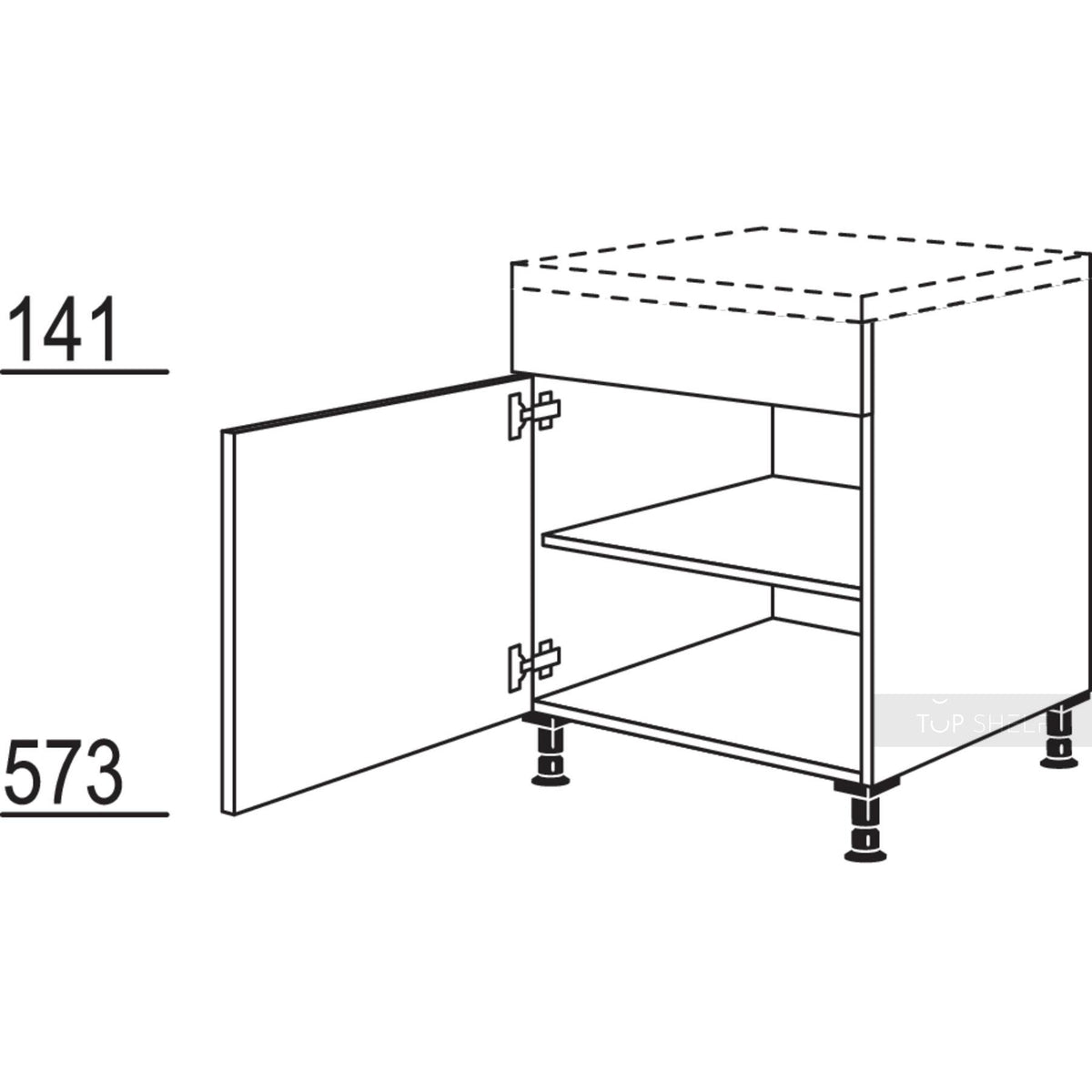 Nobilia Unterschrank für Ansetztische UB40 67