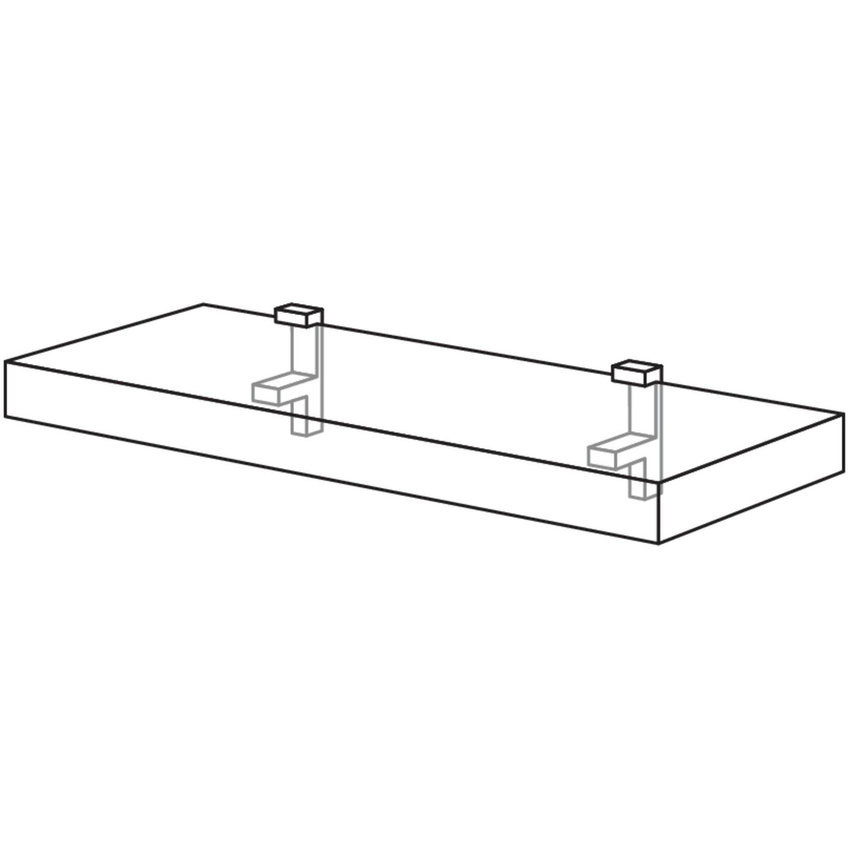 nobilia Wandregal mit Wandhalterung, 50 mm stark 25 cm tief bis 258 cm breit VB-50 50920-top-shelf.de