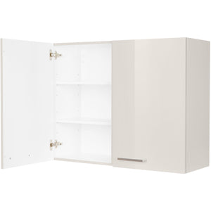 nobilia Wandschrank W90 1 90 cm Hell Grau Seiden grau Hoch Glanz 455 Flash 648