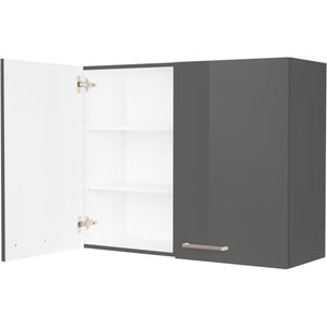 nobilia Wandschrank W90 1 90 cm Schiefergrau Dunkel Anthrazit Hoch glanz 453 Flash 648