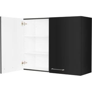 nobilia Wandschrank W90 1 90 cm Schwarz super matt 340 Touch 317