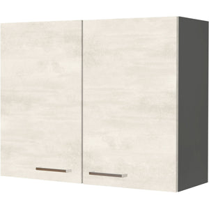 nobilia Wandschrank W90 1 90 cm Weiss Beton Grau Beige 891 Riva 371