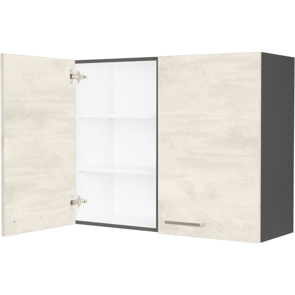 nobilia Wandschrank W90 1 90 cm Weiss Beton Grau Beige 891 Riva 371