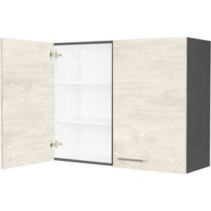 nobilia Wandschrank W90 1 90 cm Weiss Beton Grau Beige 891 Riva 371