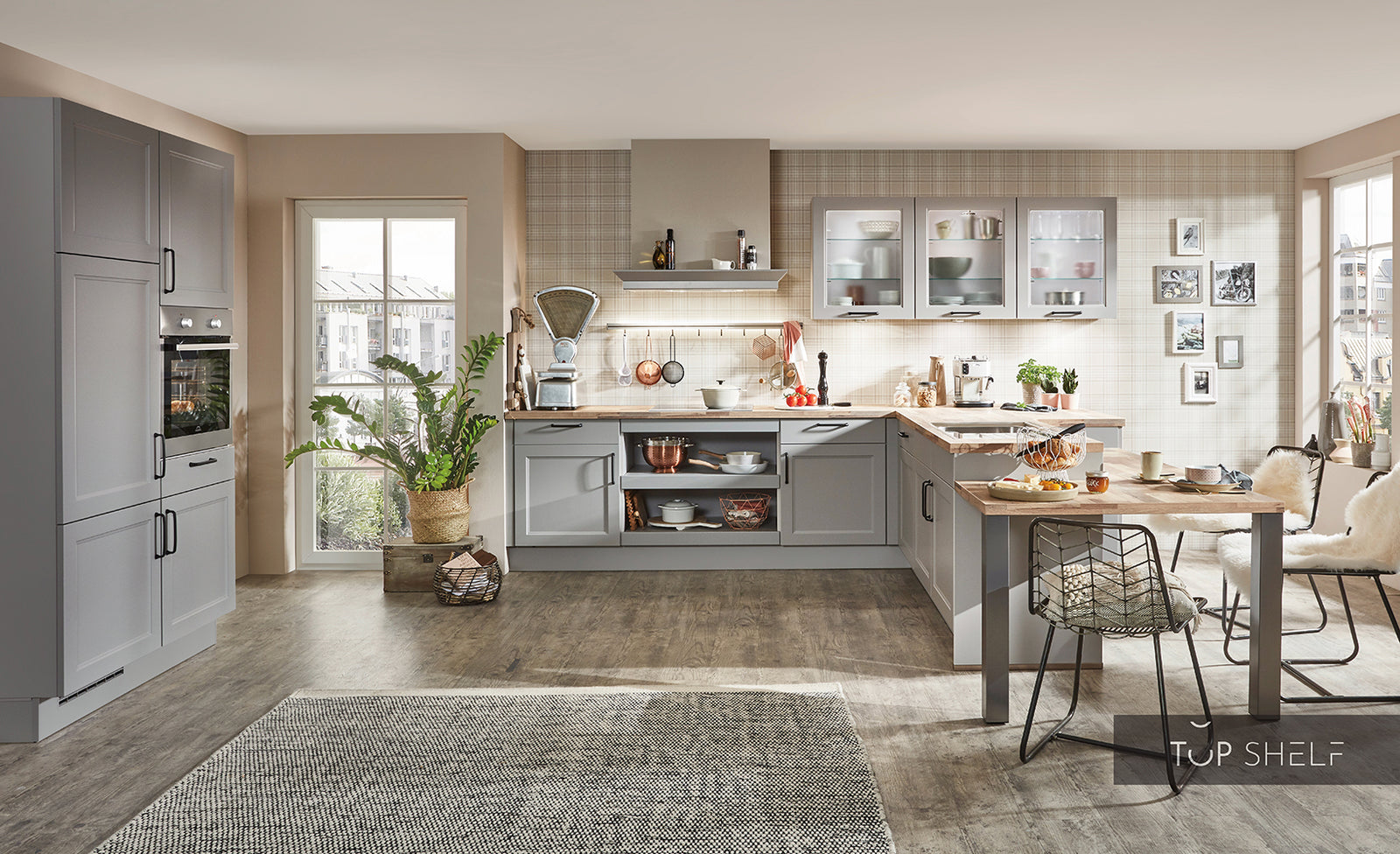 nobilia Winkelküche Eckküche Cascada 772 Lacklaminat Steingrau 360x250+120 cm konfigurierbar mit E-Geräten spiegelverkehrt