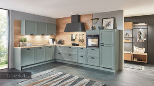 nobilia Winkelküche Eckküche Cascada 776 Lacklaminat Schilf 390x250 cm konfigurierbar mit E-Geräten spiegelverkehrt