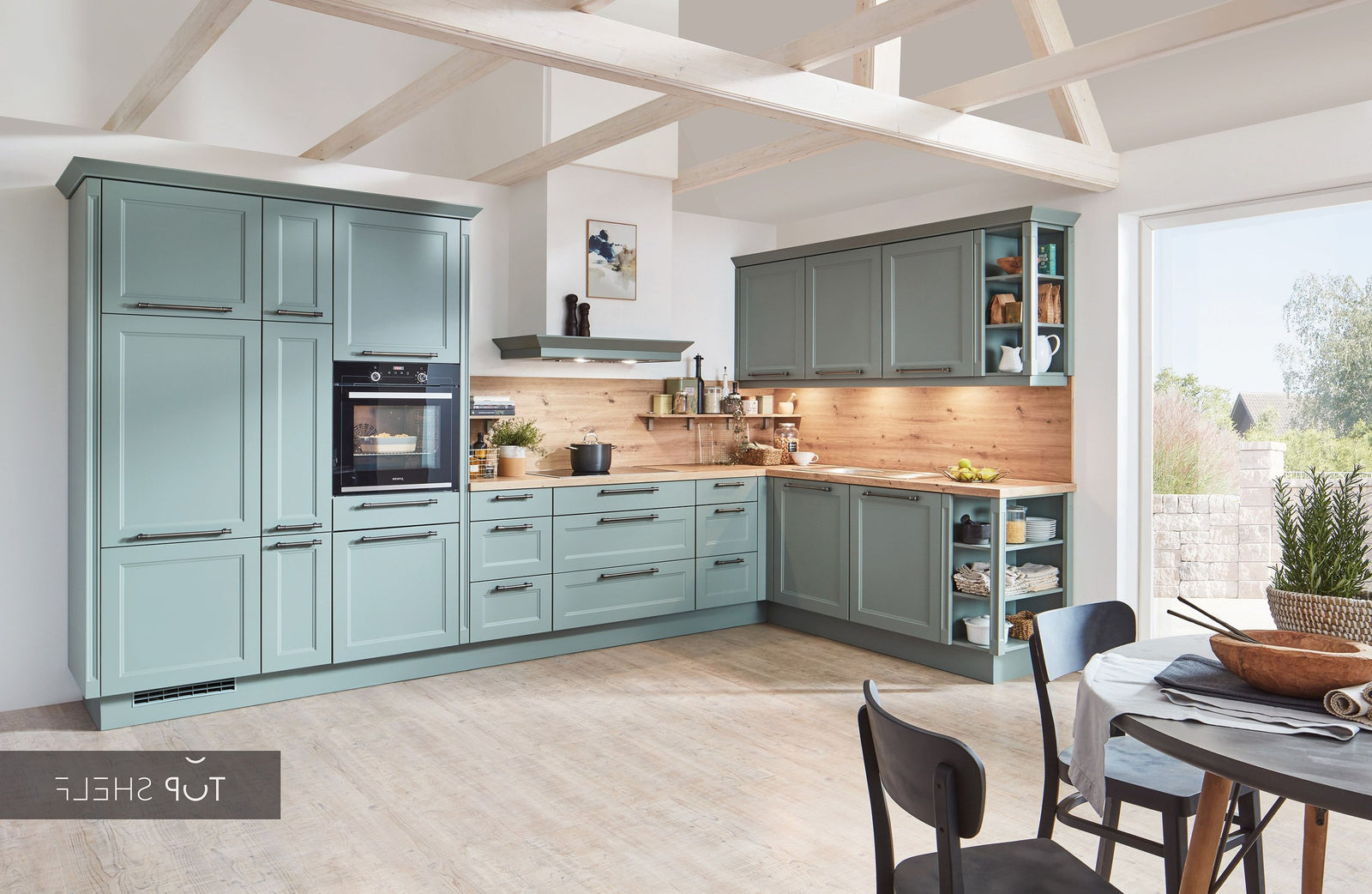 nobilia Winkelküche Eckküche Cascada 776 Lacklaminat Schilf 420x220 cm konfigurierbar mit E-Geräten