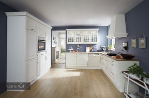 nobilia Winkelküche Eckküche Castello 390 Magnolia gewischt 360x250+180 cm konfigurierbar mit E-Geräten spiegelverkehrt