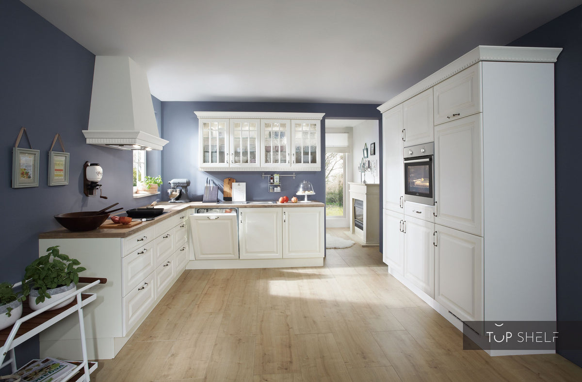 nobilia Winkelküche Eckküche Castello 390 Magnolia gewischt 360x250+180 cm konfigurierbar mit E-Geräten