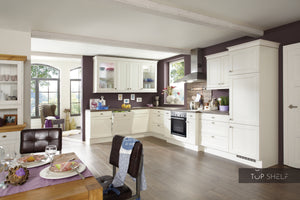 nobilia Winkelküche Eckküche Chalet 883 Lack Magnolia Matt 370x250 cm konfigurierbar mit E-Geräte