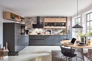 nobilia Winkelküche Eckküche L-Küche Flash 453 Lacklaminat Schiefergrau Hochglanz 367 x 248 cm spiegelverkehrt