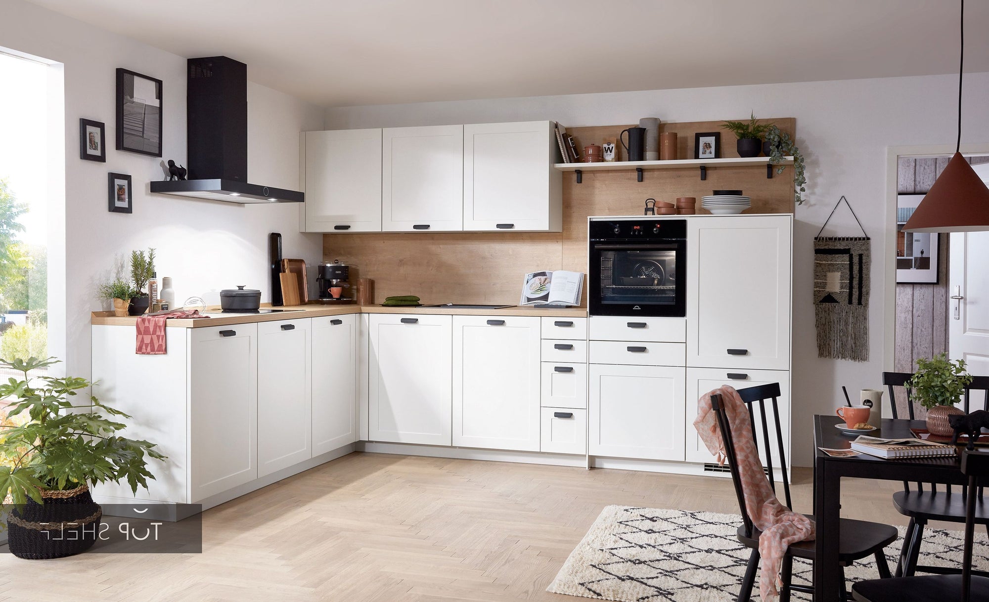 nobilia Winkelküche Eckküche Nordic 782 Lack Weiss matt 340x250 cm konfigurierbar mit E-Geräten