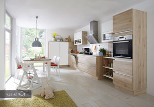 nobilia Winkelküche Eckküche Riva 893 Eiche San Remo 420 x 180 cm konfigurierbar mit E-Geräten spiegelverkehrt