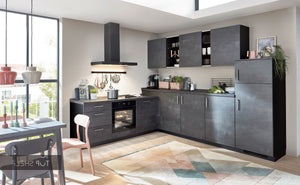 nobilia Winkelküche Eckküche Speed 288 Schwarzbeton Nachbildung 245 x 305 cm Küche konfigurierbar mit Elektrogeräten- top-shelf.de spiegelverkehrt